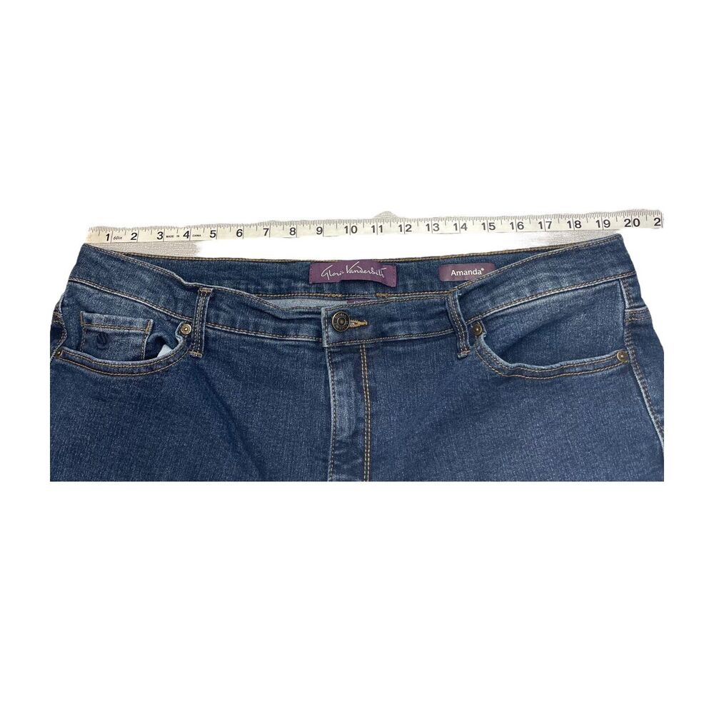 Gloria Vanderbilt Amanda Jeans Women's 18 Blue Denim Wide leg 5-Pocket Zip Fly - Picture 7 of 8